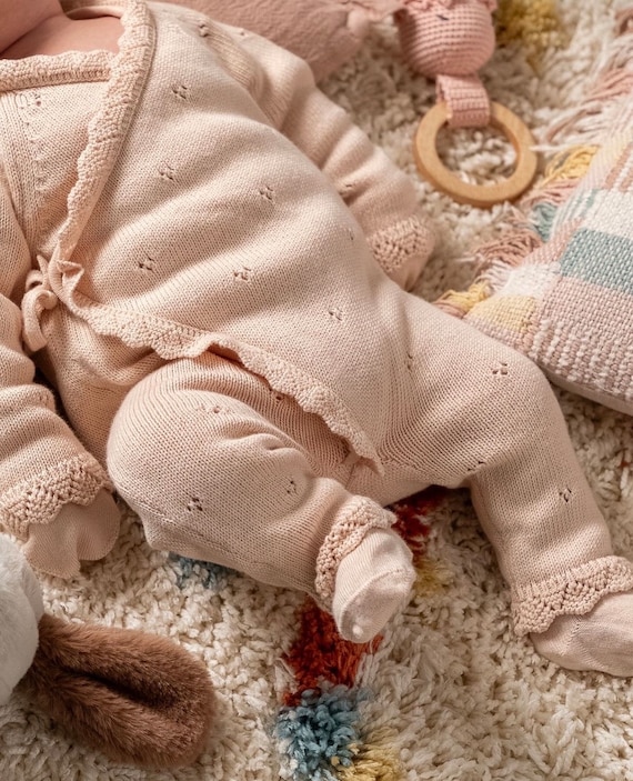 Baby Girl Coming Home Outfit Newborn Girl Coming Home Outfit Organic Baby Clothes Baby Hospital Outfit Knit Baby Clothes - Image 4