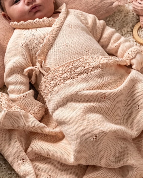 Baby Girl Coming Home Outfit Newborn Girl Coming Home Outfit Organic Baby Clothes Baby Hospital Outfit Knit Baby Clothes - Image 5