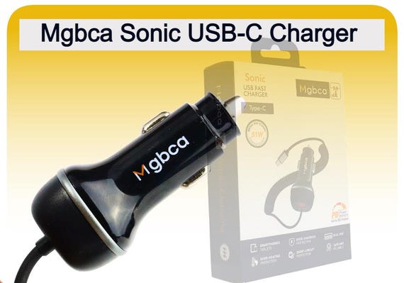 Mgbca Sonic Type-C Car Charger For Motorola Moto G Play, PD QC 3.0 Fast 51 Watt - Image 2