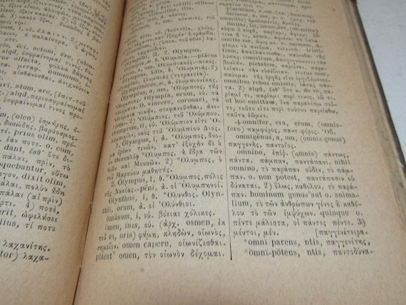 Reference Greek to Latin dictionary, Greek to Latin dictionary , antique dictionary book, for collection, Greek Latin translation dictionary - Image 8