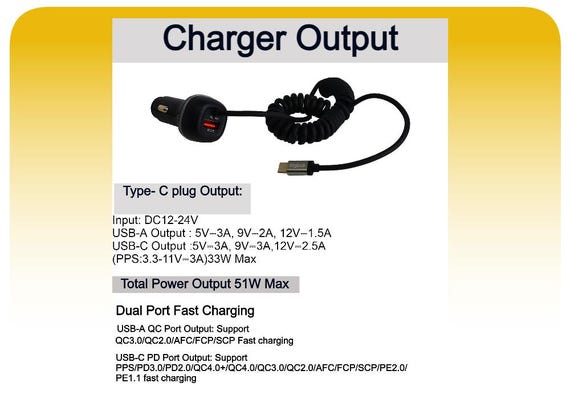 Mgbca Sonic Type-C Car Charger For Motorola Moto G Play, PD QC 3.0 Fast 51 Watt - Image 6