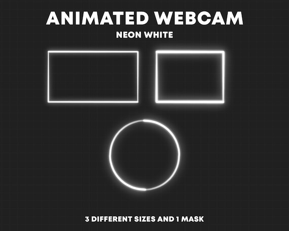 ANIMATED White Neon Webcam Border | Twitch Webcam Overlays | Stream Camera Frame