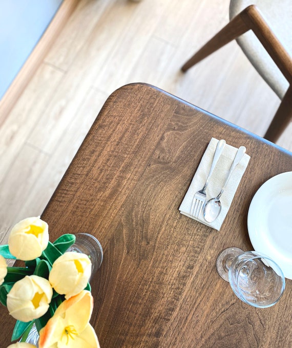 Square Dining Table , Solid Wood Mid Century Dining Table , Handmade Walnut Dining Table with Wooden Legs - Image 6