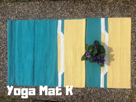 Yoga Mat And Meditation Rug Handwoven From Natural Cotton With Unique Indian Designs For Birthday Gift And  Yoga Present Travelmat - Image 2