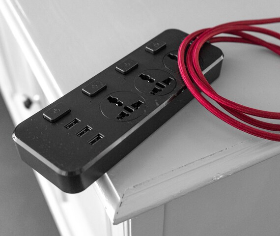 USB Socket Us Uk Eu Fr | Universal Power Strip Usb Port Hub Charger | Textile Fabric Cable International Travel Extension | Custom Home Gift - Image 3