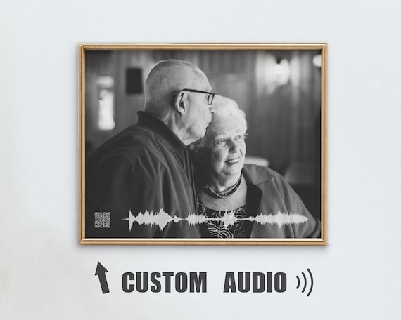 Voice Recording Memorial Gift - Memorial Audio Gift - Photo with QR for Custom Audio