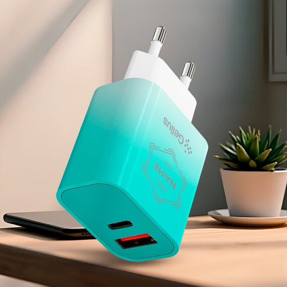 Gelius Merge gp-hc060 gan usb+Type-C 30W (QC/PD/PPS) network charger Mint - Image 2