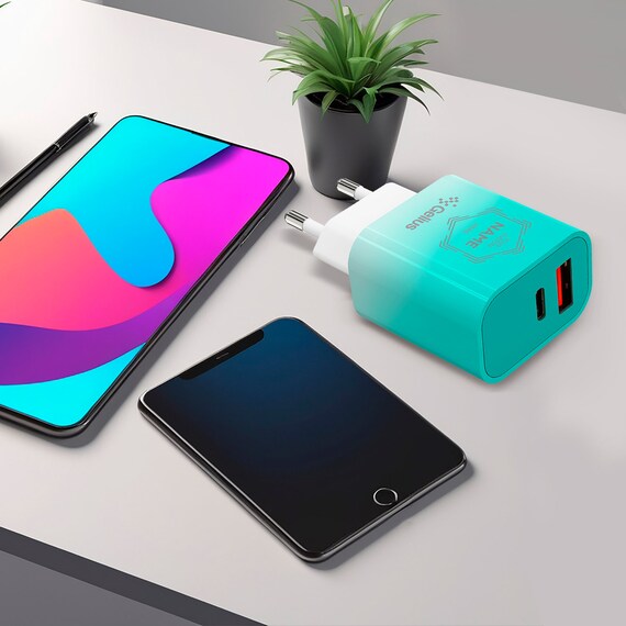 Gelius Merge gp-hc060 gan usb+Type-C 30W (QC/PD/PPS) network charger Mint - Image 3