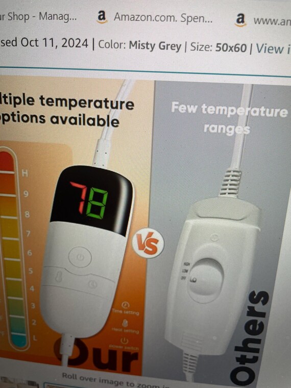 Heated Blanket Electric Throw 50"X60", Heating Blanket with 10 Heat Levels 1/2/4/6/8 Hours Auto-Off Overheat Protection - Image 5