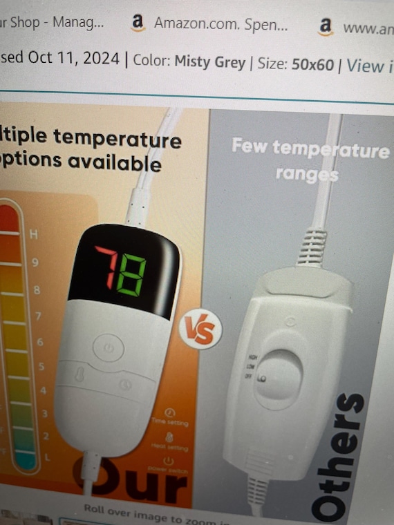 Heated Blanket Electric Throw 50"X60", Heating Blanket with 10 Heat Levels 1/2/4/6/8 Hours Auto-Off Overheat Protection - Image 7