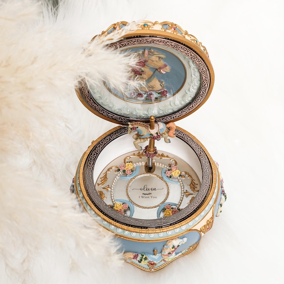 Personalized Carousel & Ballerina Music Box, Custom Engraved Name Musical Box, Personalized Birthday Gift, Christmas Gifts, Keepsake Gifts - Image 6