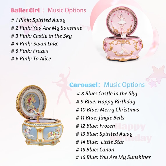 Personalized Carousel & Ballerina Music Box, Custom Engraved Name Musical Box, Personalized Birthday Gift, Christmas Gifts, Keepsake Gifts - Image 2