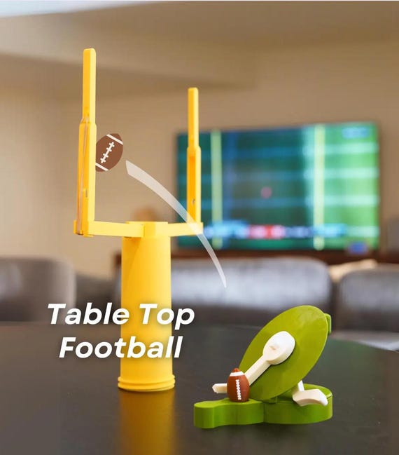 Desktop Football | With Fully Collapsing Field Goal Post 3d Printed Desk Table Top Tabletop Cubicle Sport Sports Games Collapsible ForgeCore