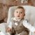 Merino Wool Baby Boy Christening Suit: Beige Herringbone Pants, Vest Option