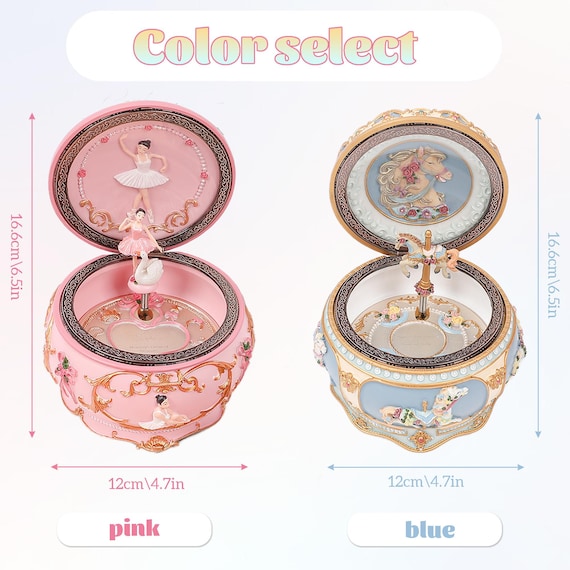 Personalized Carousel & Ballerina Music Box, Custom Engraved Name Musical Box, Personalized Birthday Gift, Christmas Gifts, Keepsake Gifts - Image 4