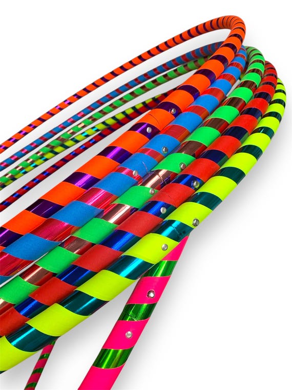 Weighted Beginner Hula Hoop Coil-Down Collapsible PE Travel Hoop - Children and Adult Sizes