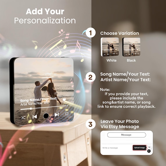 Personalized Music Magnet Fridge Magnet - Custom Music Gifts Photo Album Magnets With Your Text - Birthday Gifts for Family - Image 8