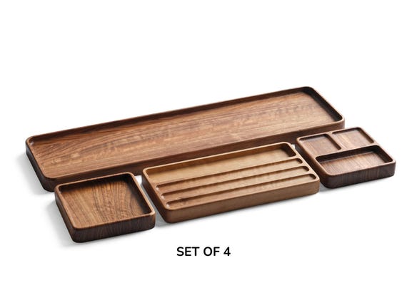 Handmade Beech Wood Desk Organizer Set: Minimalist Home Office Decor - Image 8