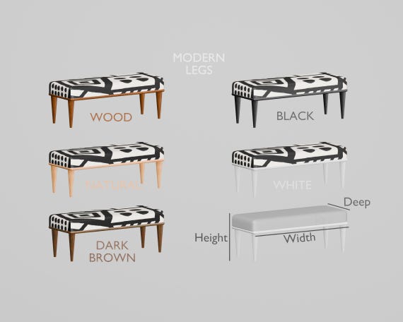 Handmade Furniture, Upholstered Bench, Coffee Table Bench, Mid Table, Piano Bench, Vanity Bench, Kitchen Chair, Entryway Bench, BENCH 874 - Image 9