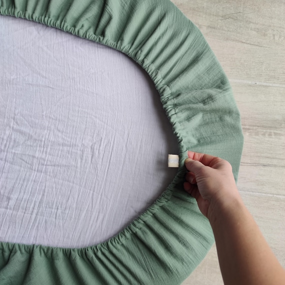 Muslin Sheets for Stokke Sleepi Cribs - Organic Cotton Fitted for Mini V2 V3 Junior - Image 7