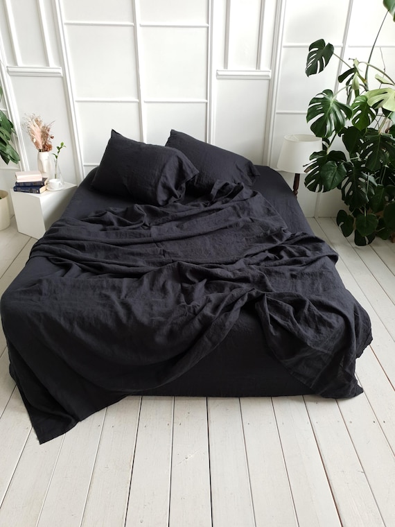 Organic Flax Linen Bed Sheet Set: European Stonewashed Linen