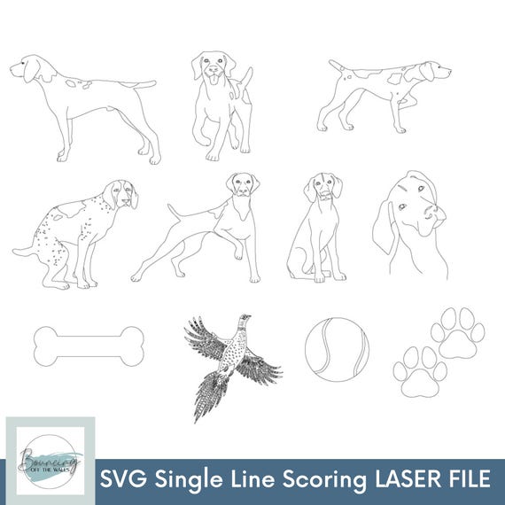 GSP German Shorthaired Pointer Scoring and Engraving SVG Digital File GLOWFORGE Files Laser Ready - Image 2