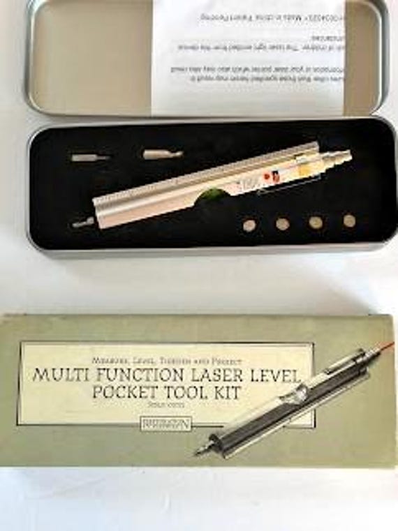 Restoration Hardware Laser Level Pocket Multi-Function Tool Kit in Original Box