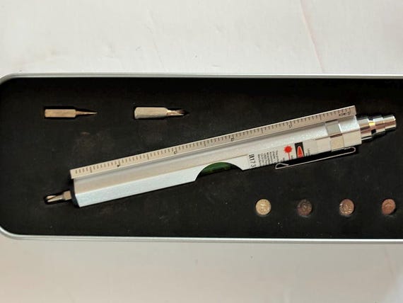 Restoration Hardware Laser Level Pocket Multi-Function Tool Kit in Original Box - Image 3