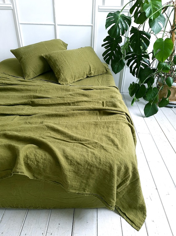 Organic Flax Linen Bed Sheet Set: European Stonewashed Linen - Image 6