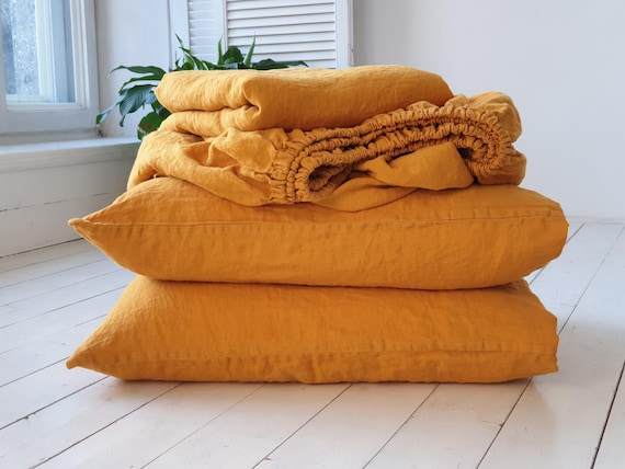 Organic Flax Linen Bed Sheet Set: European Stonewashed Linen - Image 8