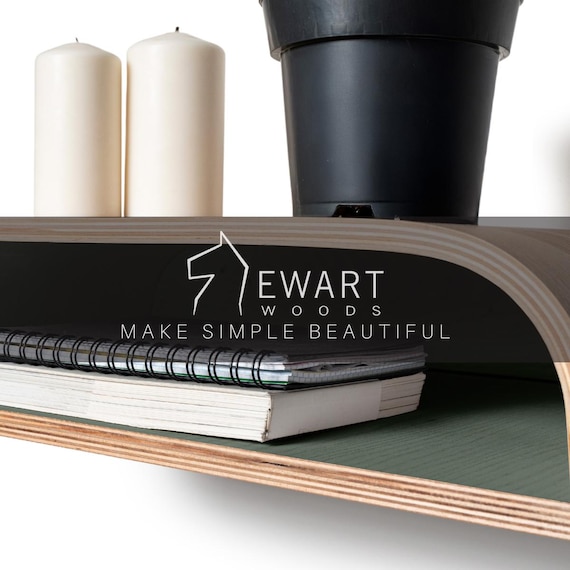 Floating Nightstand Wall Mounted, Modern Walnut Wood Bedside Nightstand, Unique Wall Hanging Oak Nightstands - Image 10