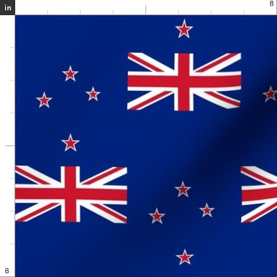 New Zealand Flag Fabric - New Zealand Flag By Flagfabric - New Zealand Flag Red White Blue Cotton Fabric By The Yard With Spoonflower - Image 3