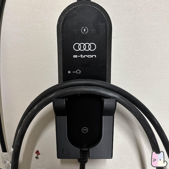 Wall Mount Bracket for EV Charger with Cable Holder: Audi E-tron, Skoda, Porsche, VW