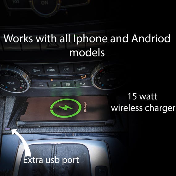 W204 Wireless charger Mercedes C class charger c63 wireless charger Mercedes coupe w207 Mercedes apple carplay Mercedes android auto - Image 4