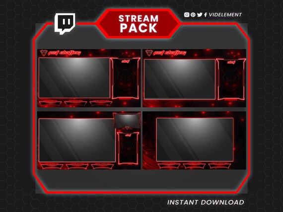 Valentine's Day Cat Stream Overlays, Animated emotes, Twitch Alerts, Panels, Twitch Emotes, Sub Badges, Screen Overlays, Webcam Overlays - Image 3
