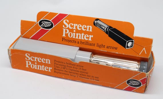 Vintage Boots Arrow Presentation Screen Pointer Torch - Made in Germany - Pre-Laser Technology - c.1960s