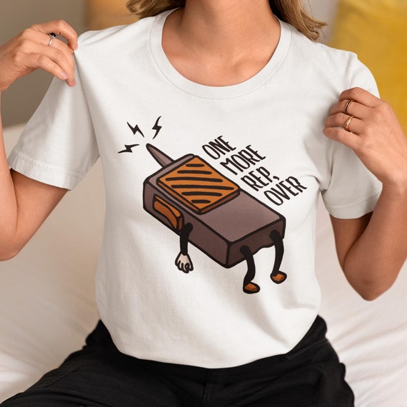 Grappige militair geïnspireerde fitness-T-shirt sportschool meme cadeau voor gewichtheffer Cartoon walkie talkie Crossfit Club sportkleding - nog één vertegenwoordiger, over - Image 2