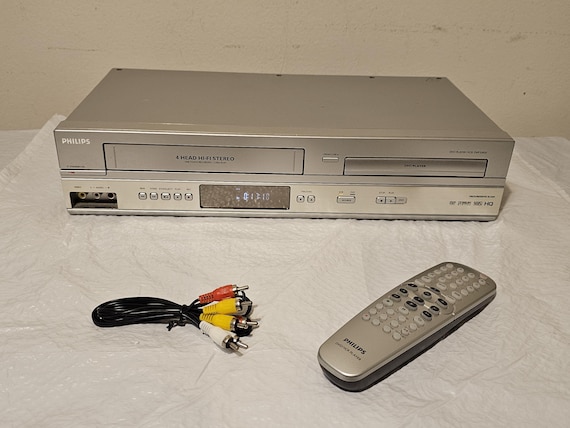 Philips Dvp3345v Vcr Dvd CD Combo Vhs Player + Remote Av Cables Tested Works 1 year warranty included now you can watch old vhs tapes