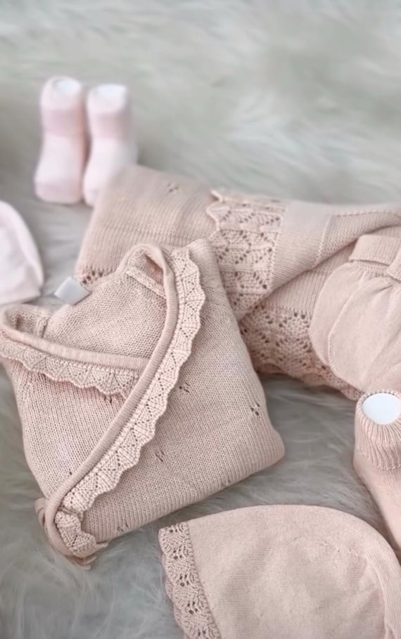 Baby Girl Coming Home Outfit Newborn Girl Coming Home Outfit Organic Baby Clothes Baby Hospital Outfit Knit Baby Clothes - Image 8
