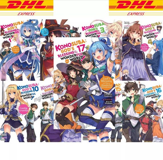 Konosuba : God’s Blessing on This Wonderful World! Vol.1-17 - Light Novel Full Set (NEW) Fast Shipping