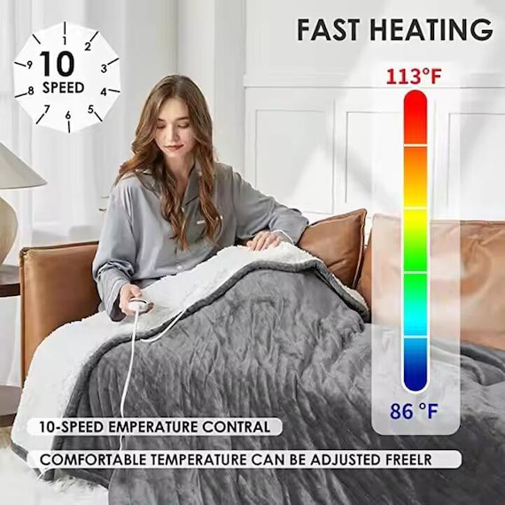 K-JONES Luxury Heated Blanket โ King Size (90" x 102") | 6 Heat Settings, Ultra Soft & Fast Heating - Image 5