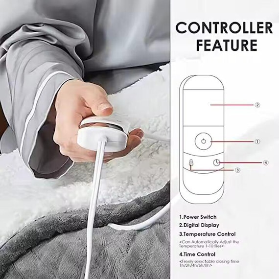 K-JONES Luxury Heated Blanket โ King Size (90" x 102") | 6 Heat Settings, Ultra Soft & Fast Heating - Image 4