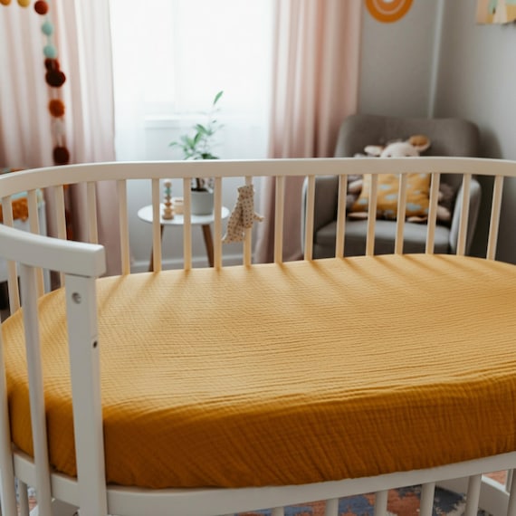 Muslin Sheets for Stokke Sleepi Cribs - Organic Cotton Fitted for Mini V2 V3 Junior - Image 3