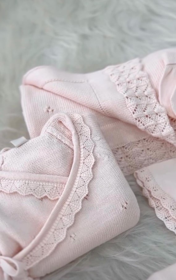 Baby Girl Coming Home Outfit Newborn Girl Coming Home Outfit Organic Baby Clothes Baby Hospital Outfit Knit Baby Clothes - Image 9