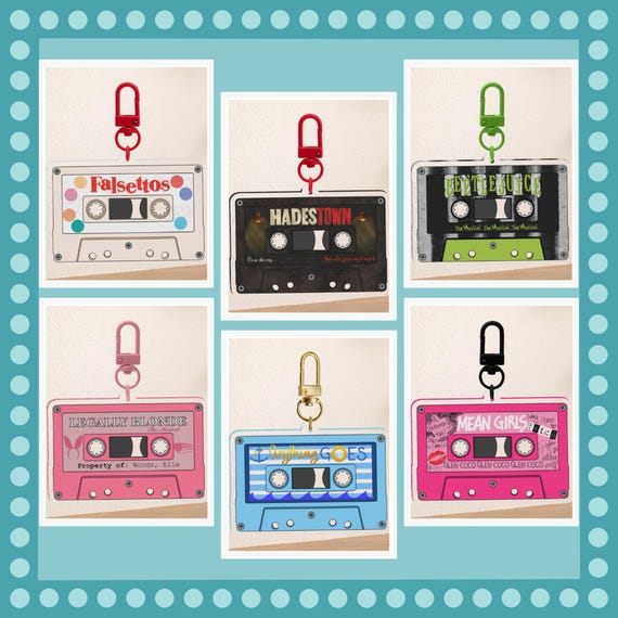 Musical Theatre Retro Cassette Keychains - Series 1