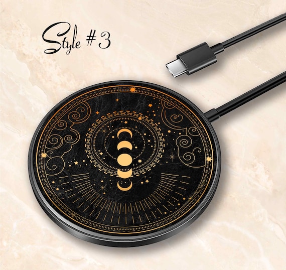 Wireless Charger Pad Universal iPhone Android Original Design Charging Station Medallion Fast Charging Gift Holiday Celestial Moon - Image 4