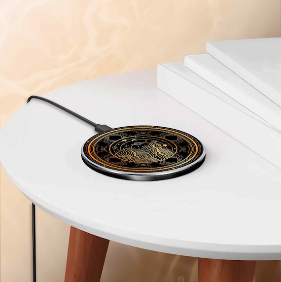 Wireless Charger Pad Universal iPhone Android Original Design Charging Station Medallion Fast Charging Gift Holiday Celestial Moon - Image 5