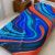 Electric Blue Marble Velveteen Plush Blanket: Abstract Art Throw