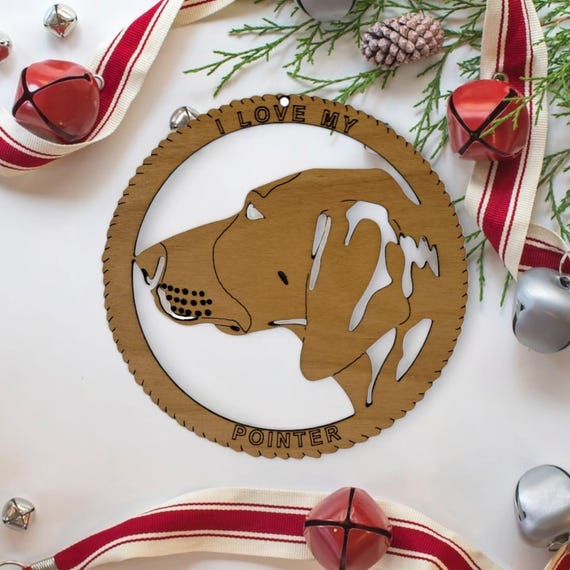 Pointer Christmas Ornament - Laser Engraved Pet Decoration for Holiday Tree - Image 3