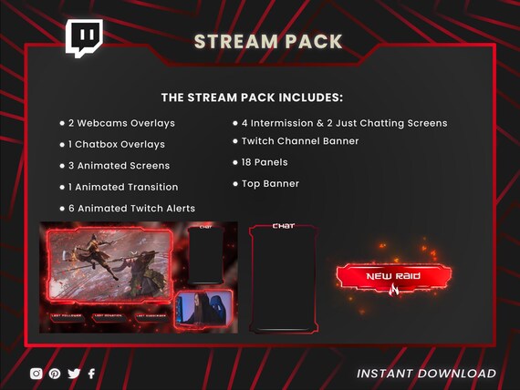 Twitch overlays, animated webcam,twitch panels, twitch screens, twitch transition, twitch chat box, Twitch top banner, Intermission overlay - Image 8